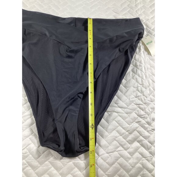 Aerie XL High Cut Cheeky Swim Womens Bottom Black Nylon Spandex UPF 50 NWT pool - Picture 6 of 6